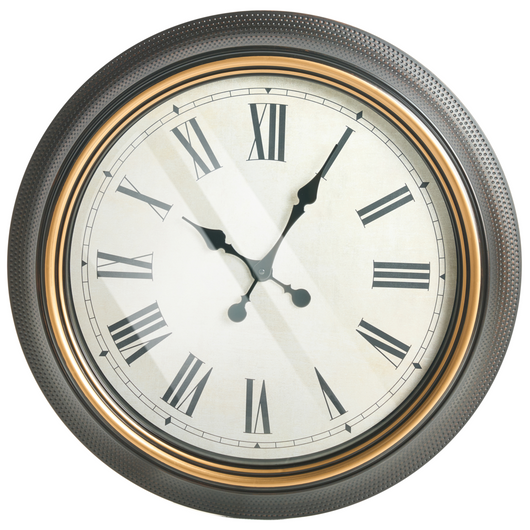 Orologio da parete con cornice sintetica nera 63 cm Finitura verniciata Forma rotonda Design classico Accessori per la casa Decorazioni