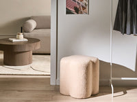 Pouf Beige Boucle a forma di trifoglio Accessorio Soggiorno Camera da letto Accogliente