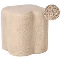 Pouf Beige Boucle a forma di trifoglio Accessorio Soggiorno Camera da letto Accogliente