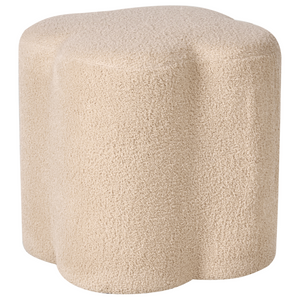Pouf Beige Boucle a forma di trifoglio Accessorio Soggiorno Camera da letto Accogliente
