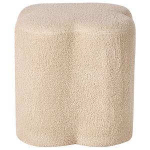 Pouf Beige Boucle a forma di trifoglio Accessorio Soggiorno Camera da letto Accogliente