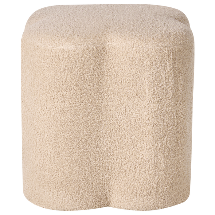 Pouf Beige Boucle a forma di trifoglio Accessorio Soggiorno Camera da letto Accogliente