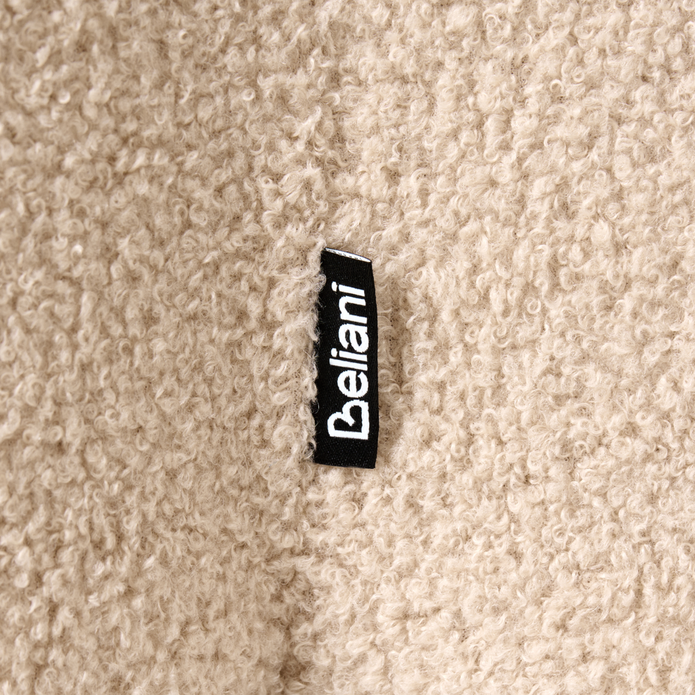 Pouf Beige Boucle a forma di trifoglio Accessorio Soggiorno Camera da letto Accogliente