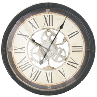 Orologio da parete con cornice sintetica nera 50 cm Finitura verniciata Forma rotonda Design classico Accessori per la casa