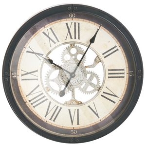 Orologio da parete con cornice sintetica nera 50 cm Finitura verniciata Forma rotonda Design classico Accessori per la casa