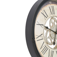 Orologio da parete con cornice sintetica nera 50 cm Finitura verniciata Forma rotonda Design classico Accessori per la casa