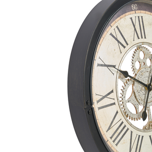 Orologio da parete con cornice sintetica nera 50 cm Finitura verniciata Forma rotonda Design classico Accessori per la casa