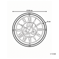 Orologio da parete con cornice sintetica nera 50 cm Finitura verniciata Forma rotonda Design classico Accessori per la casa