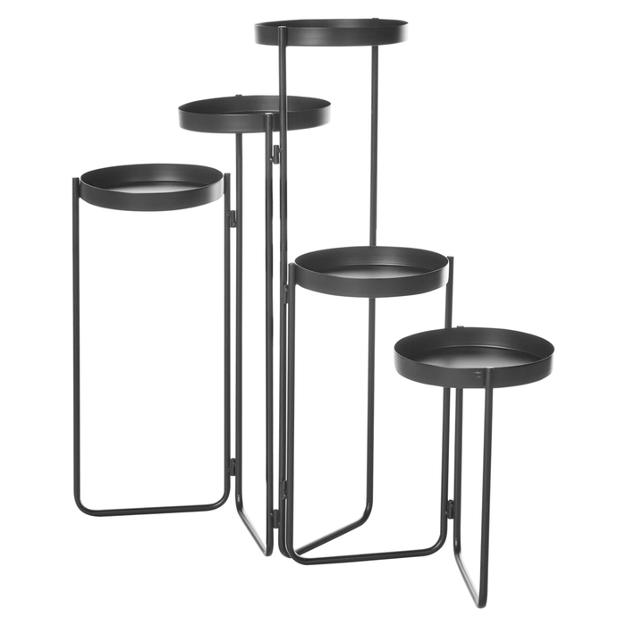 Portavasi da interno Rotondo in metallo Nero per interni ed esterni