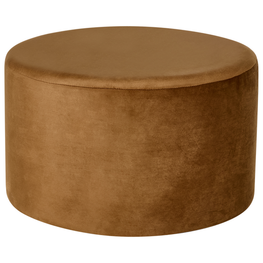 Pouf rotondo in velluto marrone dorato Pouf rotondo Glam Soggiorno Camera da letto