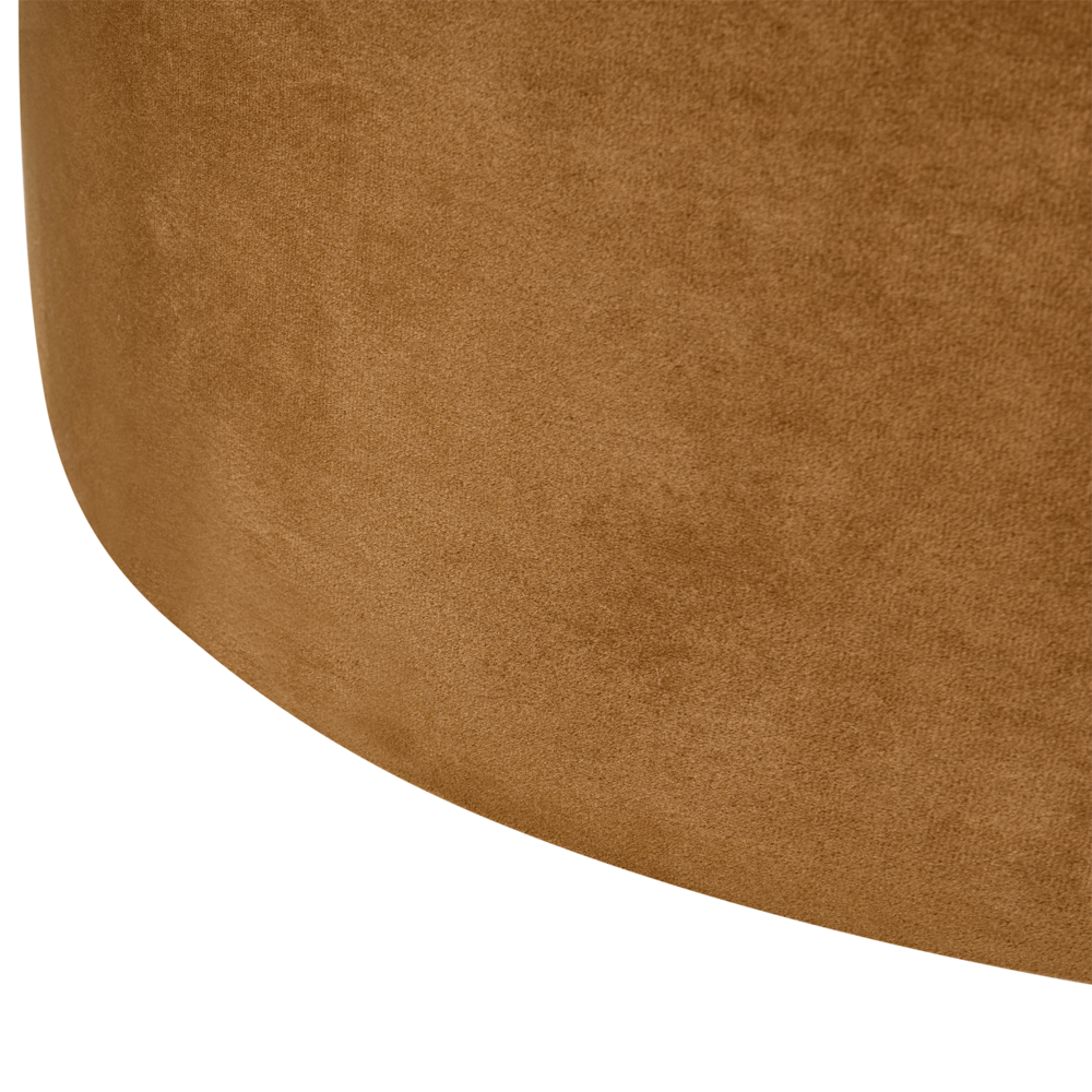 Pouf rotondo in velluto marrone dorato Pouf rotondo Glam Soggiorno Camera da letto