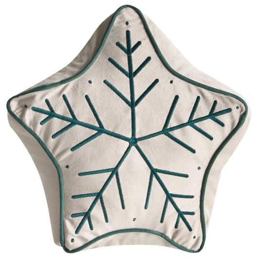 Set di 3 cuscini in velluto con motivo natalizio 40 x 40 cm 60 x 40 cm 70 x 35 cm beige chiaro e verde accessorio decorativo