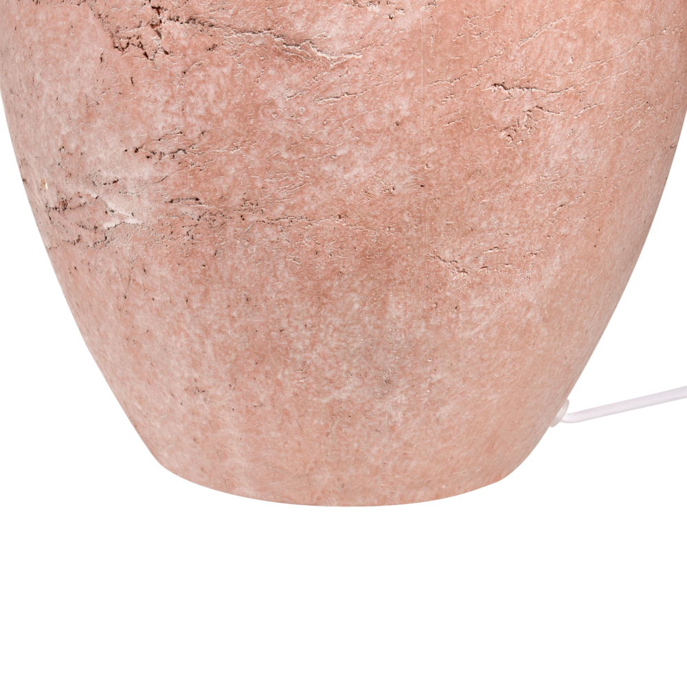 Lampada da tavolo con base in ceramica marrone e paralume in lino stile rustico per soggiorno o camera da letto