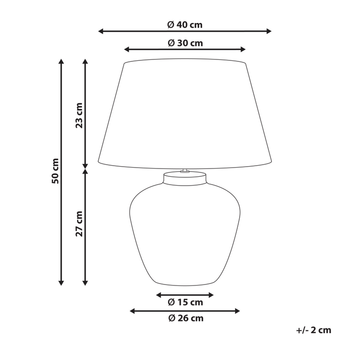 Lampada da tavolo con base in ceramica marrone e paralume in lino stile rustico per soggiorno o camera da letto