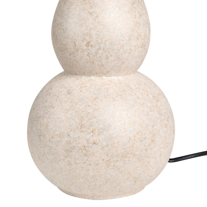 Lampada da tavolo Base in ceramica beige chiaro Paralume in lino Dipinta a tamburo Stile scandinavo Soggiorno Camera da letto