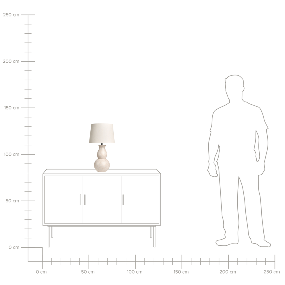 Lampada da tavolo Base in ceramica beige chiaro Paralume in lino Dipinta a tamburo Stile scandinavo Soggiorno Camera da letto