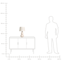 Lampada da tavolo Base in ceramica beige chiaro Paralume in lino Dipinta a tamburo Stile scandinavo Soggiorno Camera da letto