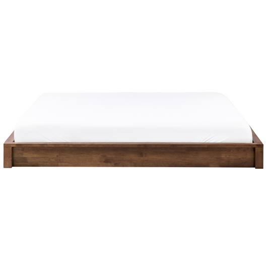 Letto con rete in legno marrone scuro 160 x 200 cm senza testiera, design minimalista