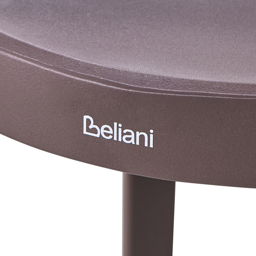 Set di 4 sedie da giardino in polipropilene marrone leggere resistenti alle intemperie in plastica per interni ed esterni moderne