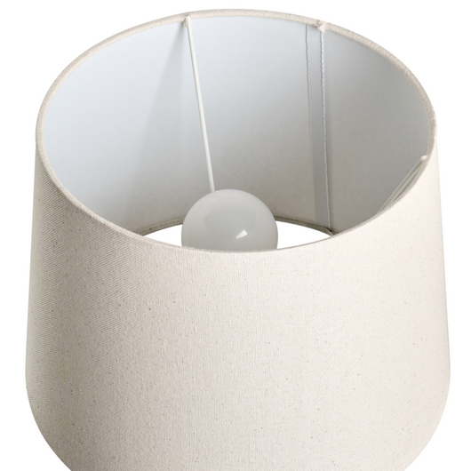 Lampada da tavolo Base in ceramica bianco sporco Paralume in lino effetto pietra Dipinta a tamburo Stile scandinavo Soggiorno Camera da letto