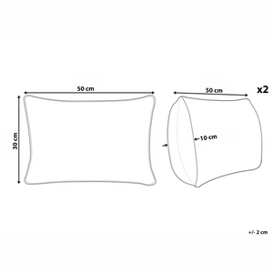 Set di 2 cuscini decorativi in velluto con motivo natalizio a fiocco 50 x 30 cm beige e rosso accessorio decorativo