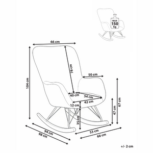 Sedia a dondolo moderna Rivestimento in tessuto ecopelliccia Dondoli in legno Camera dei bambini Soggiorno beige chiaro