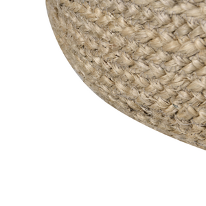 Pouf Tortora Juta EPS Perline Riempimento 50 x 50 x 40 cm Ottomana rotonda Stile Boho Accessorio per la casa