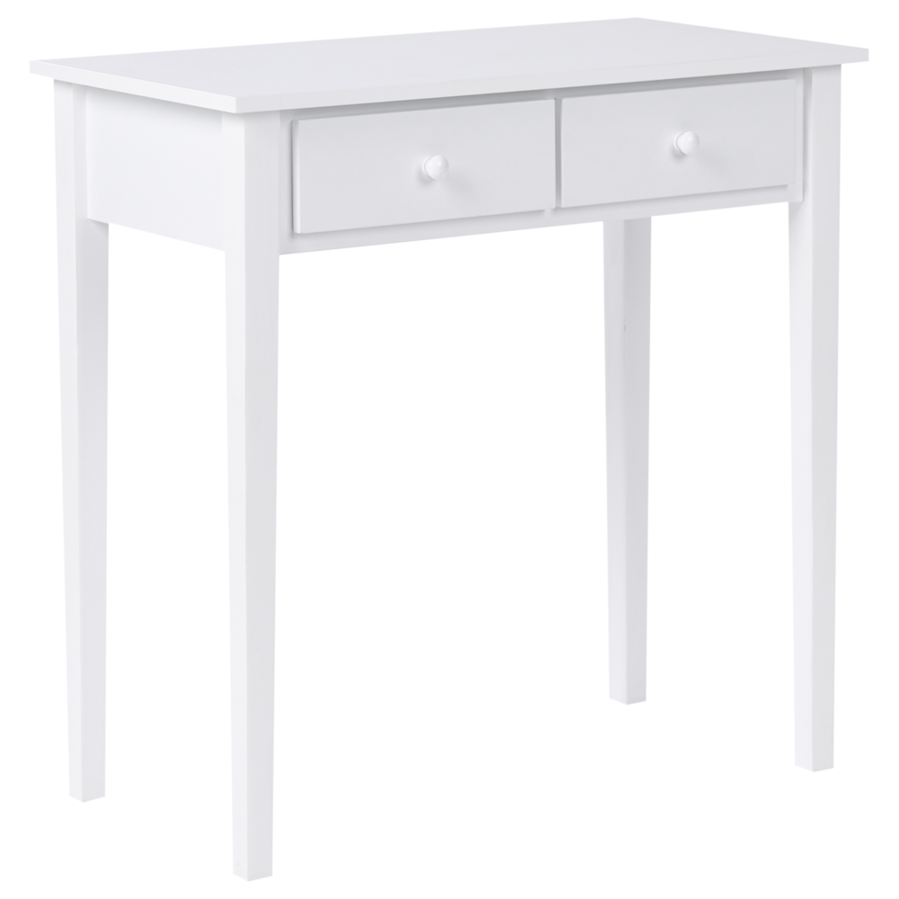 Consolle bianca con gambe in legno MDF 75 x 40 cm con cassetti Arredamento per ingresso soggiorno e camera dei bambini