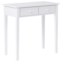 Consolle bianca con gambe in legno MDF 75 x 40 cm con cassetti Arredamento per ingresso soggiorno e camera dei bambini