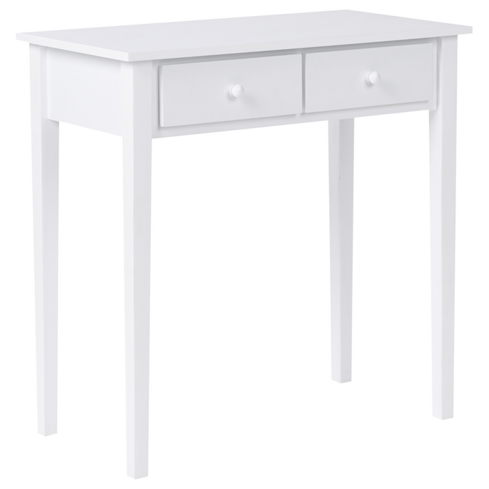 Consolle bianca con gambe in legno MDF 75 x 40 cm con cassetti Arredamento per ingresso soggiorno e camera dei bambini