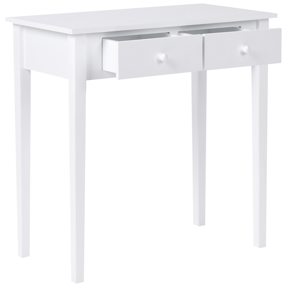 Consolle bianca con gambe in legno MDF 75 x 40 cm con cassetti Arredamento per ingresso soggiorno e camera dei bambini