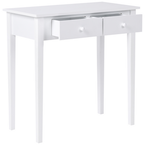 Consolle bianca con gambe in legno MDF 75 x 40 cm con cassetti Arredamento per ingresso soggiorno e camera dei bambini