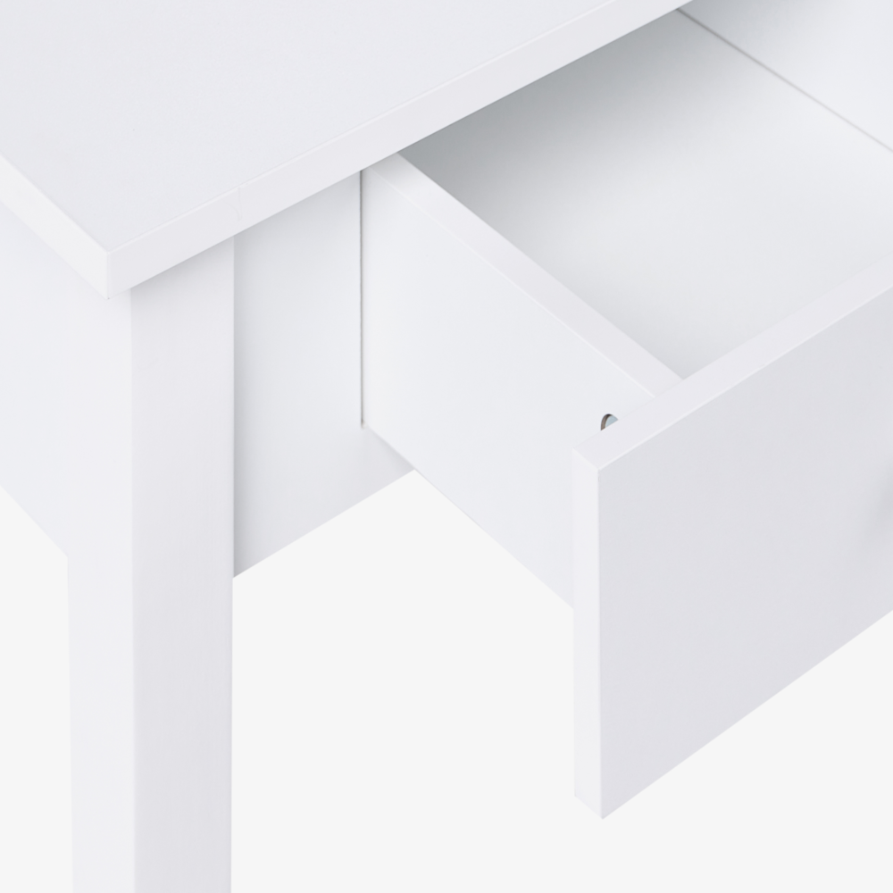 Consolle bianca con gambe in legno MDF 75 x 40 cm con cassetti Arredamento per ingresso soggiorno e camera dei bambini