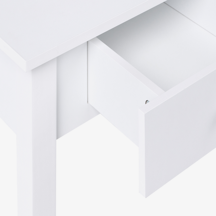 Consolle bianca con gambe in legno MDF 75 x 40 cm con cassetti Arredamento per ingresso soggiorno e camera dei bambini