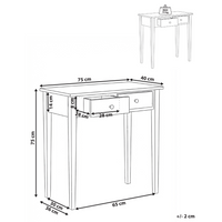Consolle bianca con gambe in legno MDF 75 x 40 cm con cassetti Arredamento per ingresso soggiorno e camera dei bambini