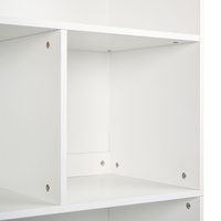 Libreria a 2 ante in truciolare grigio e bianco Mobili da ufficio minimalisti Ripiani aperti e chiusi