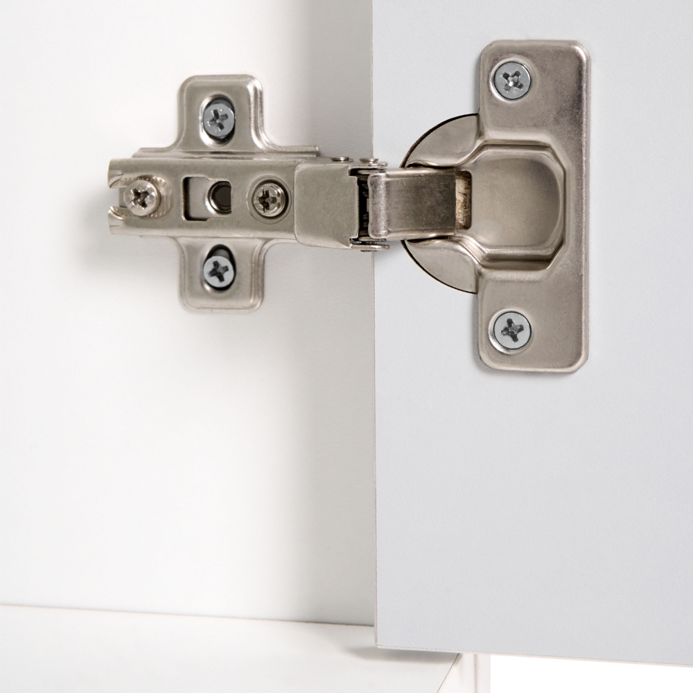 Libreria a 2 ante in truciolare grigio e bianco Mobili da ufficio minimalisti Ripiani aperti e chiusi