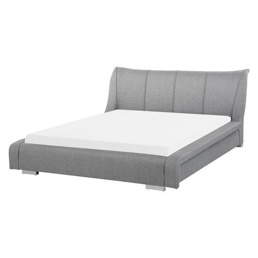 Letto matrimoniale Tessuto color Grigio 160 x 200 cm Rete A Doghe Testiera imbottita stile moderno