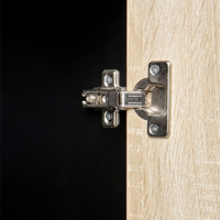 Libreria a 2 ante Marrone e nero Pannelli di particelle di legno Mobili da ufficio minimalisti Ripiani aperti e chiusi