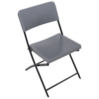 Set da bistrot con tavolo e 2 sedie Seduta e schienale in materiale sintetico Gambe in acciaio Pieghevole Resistente alle intemperie grigio