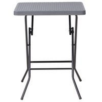 Set da bistrot con tavolo e 2 sedie Seduta e schienale in materiale sintetico Gambe in acciaio Pieghevole Resistente alle intemperie grigio