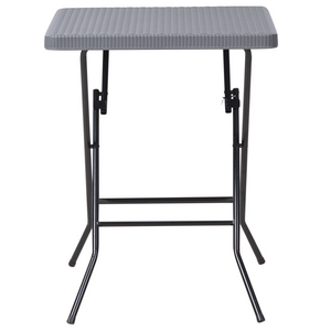 Set da bistrot con tavolo e 2 sedie Seduta e schienale in materiale sintetico Gambe in acciaio Pieghevole Resistente alle intemperie grigio