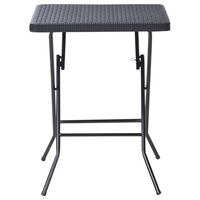 Set da bistrot con tavolo e 2 sedie Seduta e schienale in materiale sintetico Gambe in acciaio Pieghevole Resistente alle intemperie Nero