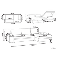 Divano letto angolare in finto lino per mancini con contenitore Cuscini in poliestere Schienale beige lato sinistro