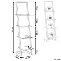 Libreria bianca con ripiani in metallo, struttura indipendente, design moderno