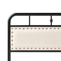 Letto in metallo nero con struttura a doghe rete 180 x 200 cm testiera moderna camera da letto