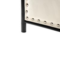 Letto in metallo nero con struttura a doghe rete 180 x 200 cm testiera moderna camera da letto