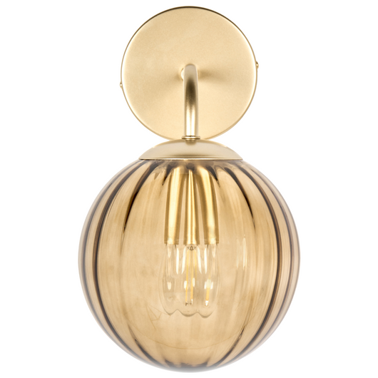 Lampada da parete Marrone scuro Vetro Ferro Paralume globo Illuminazione Camera da letto Soggiorno Retrò Art Déco