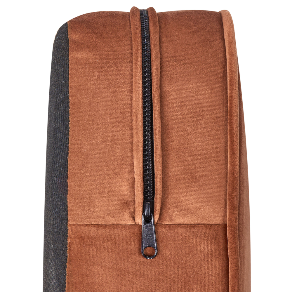 Divano Chesterfield classico capitonné a 3 posti in velluto marrone dorato stile Contemporaneo