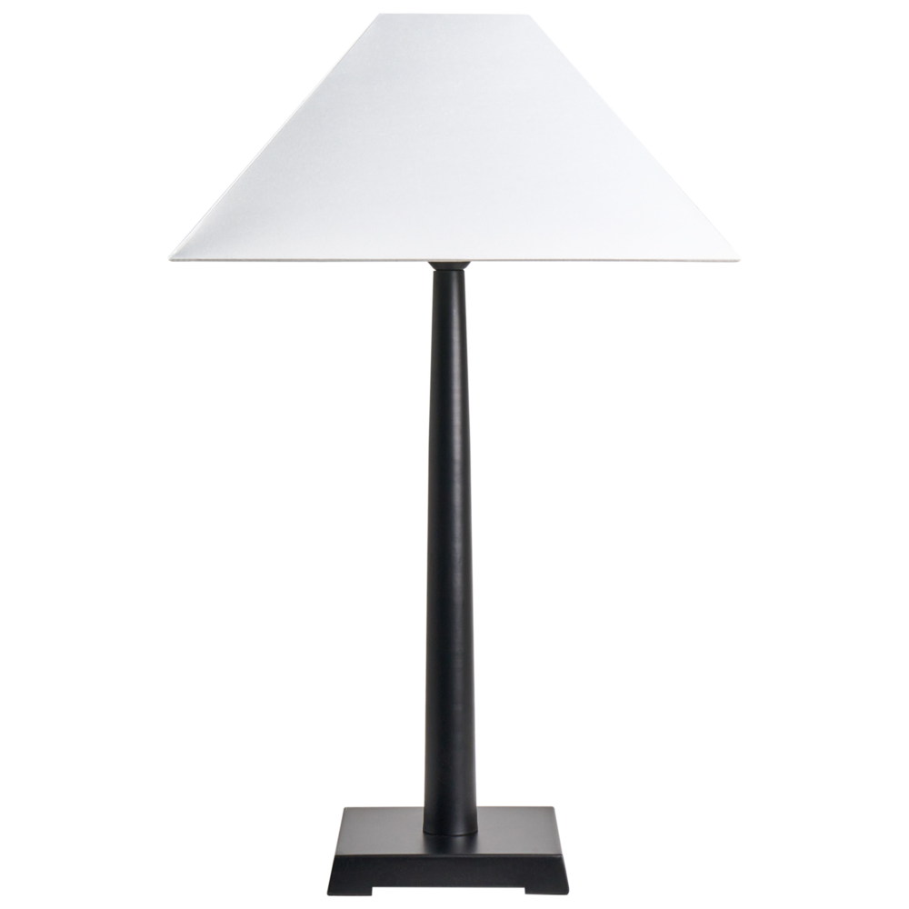 Lampada da tavolo in ferro nero Illuminazione da comodino Base in metallo Paralume in tessuto bianco Camera da letto moderna Soggiorno